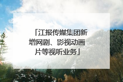 江报传媒集团新增网剧、影视动画片等视听业务